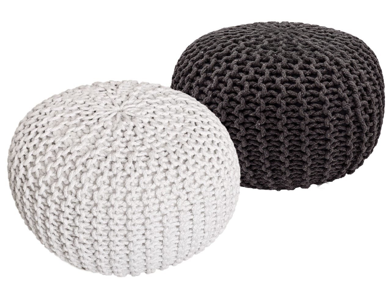 Stickad pall Puff SET