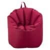 Röd beanbag fåtölj för avkoppling och lek.
