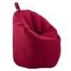 Röd beanbag-fåtölj för avkoppling och komfort utomhus.