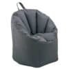 Mörkgrå beanbag fåtölj för utomhusbruk, bekväm och modern design.