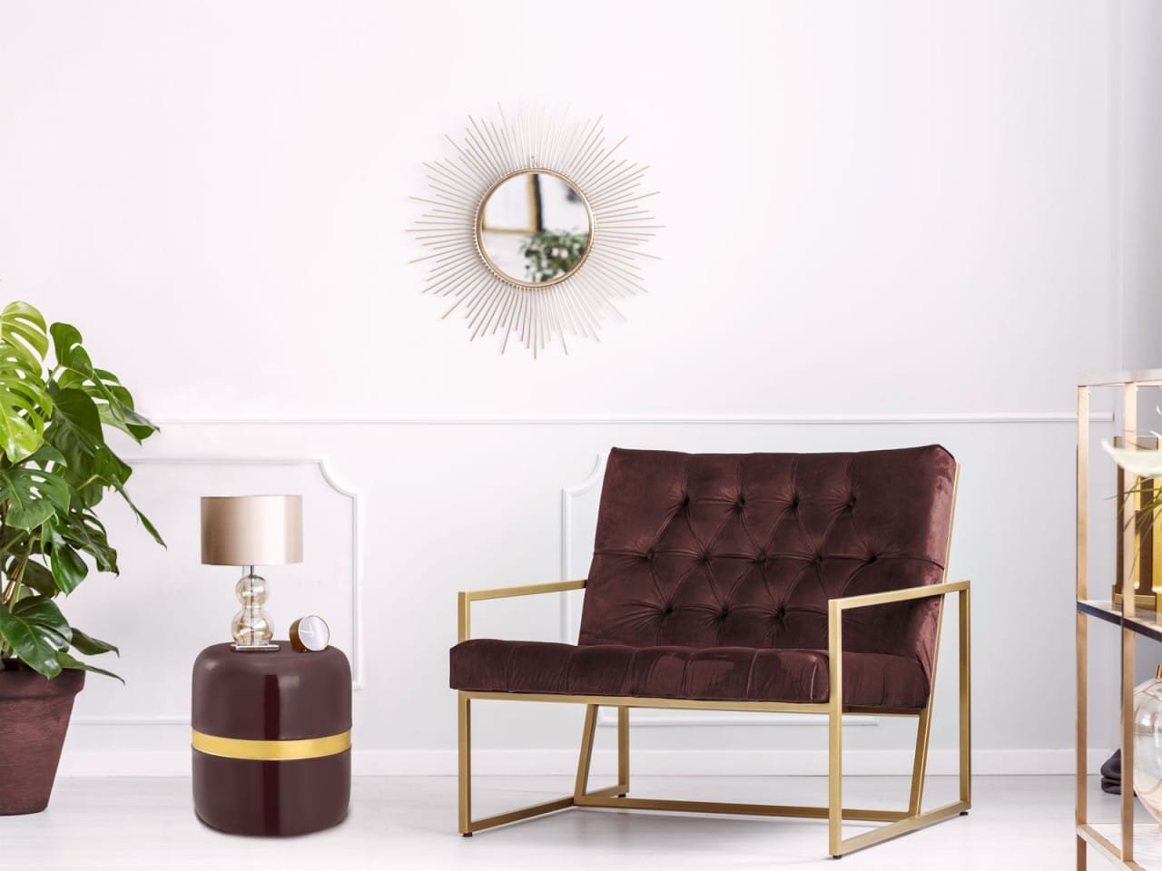 Dekotiskt bordssidobord runt Ø 34 h 36 cm Beverley Table - Purple 2 Dekotiskt bordssidobord runt Ø 34 h 36 cm Beverley Table - Purple - Bild 2