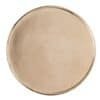 Runt metall sidobord i guld med orientalisk design.