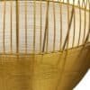 Elegant guld soffbord med rund form och modern design.