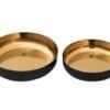 HandlaNu.se Deco Bowl 2 runt i metallguld och svart, elegant inredningsdetalj.