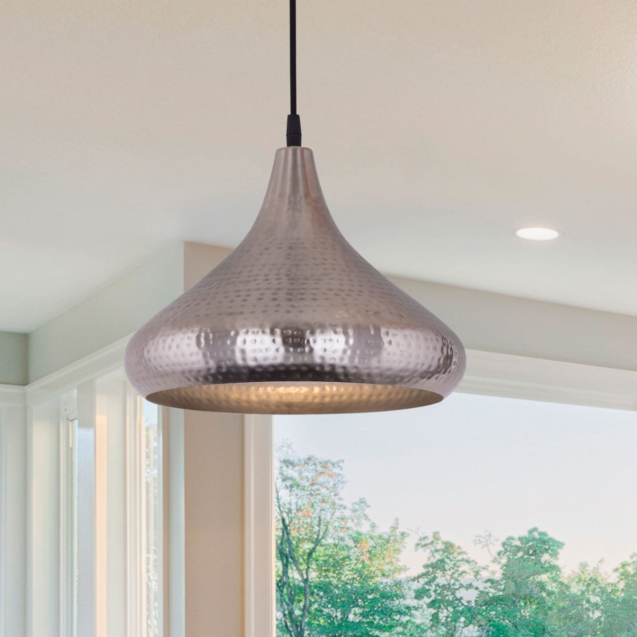 Hängande lampa metall hängande ljus silver vintage 3 Hängande lampa metall hängande ljus silver vintage - Bild 3