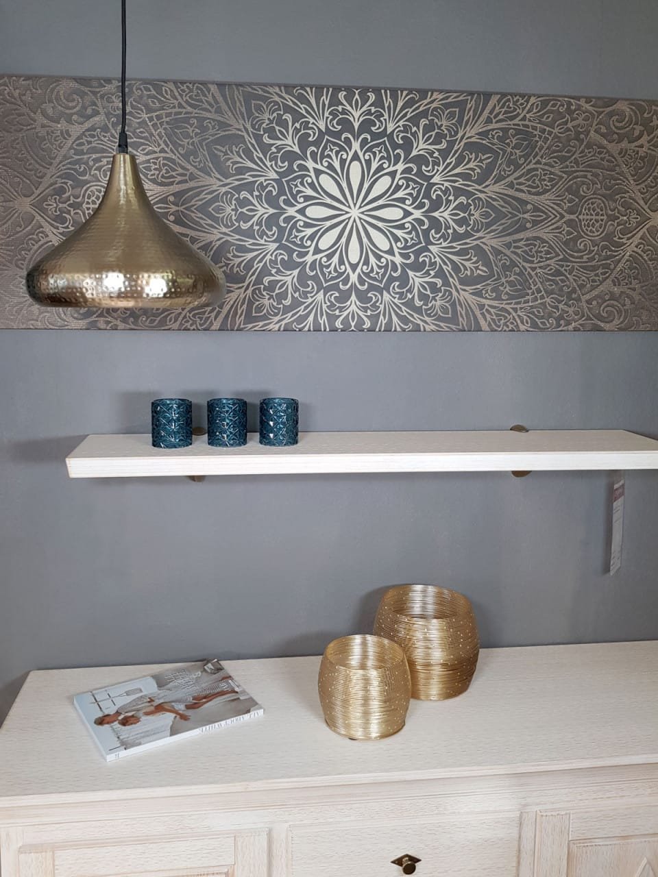 Hängande lampa metall hängande ljus silver vintage 4 Hängande lampa metall hängande ljus silver vintage - Bild 4