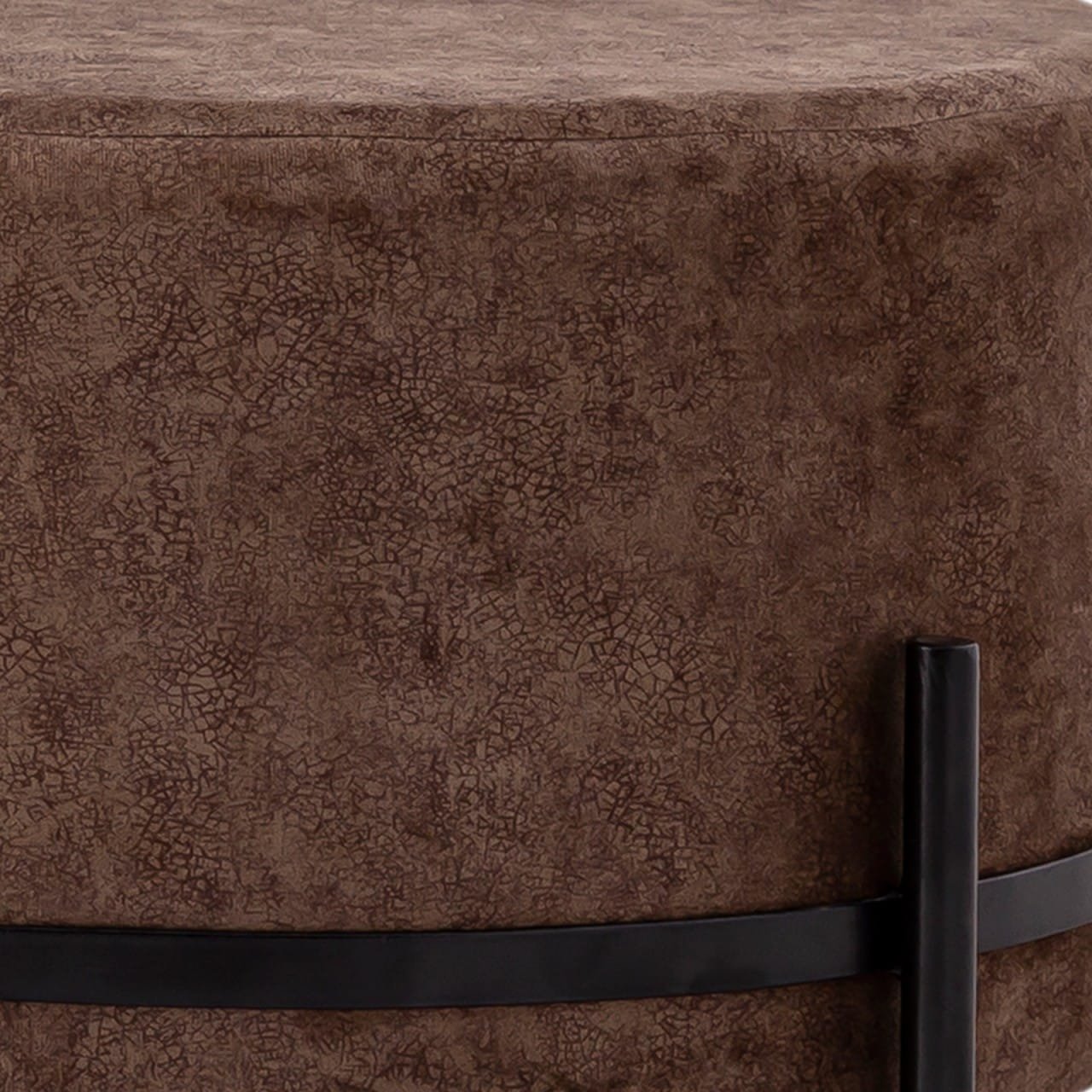 Sittstol Ø 55 H 37 cm Pouf Seat med Iron Frame Svart Matt 4 Sittstol Ø 55 H 37 cm Pouf Seat med Iron Frame Svart Matt - Bild 4