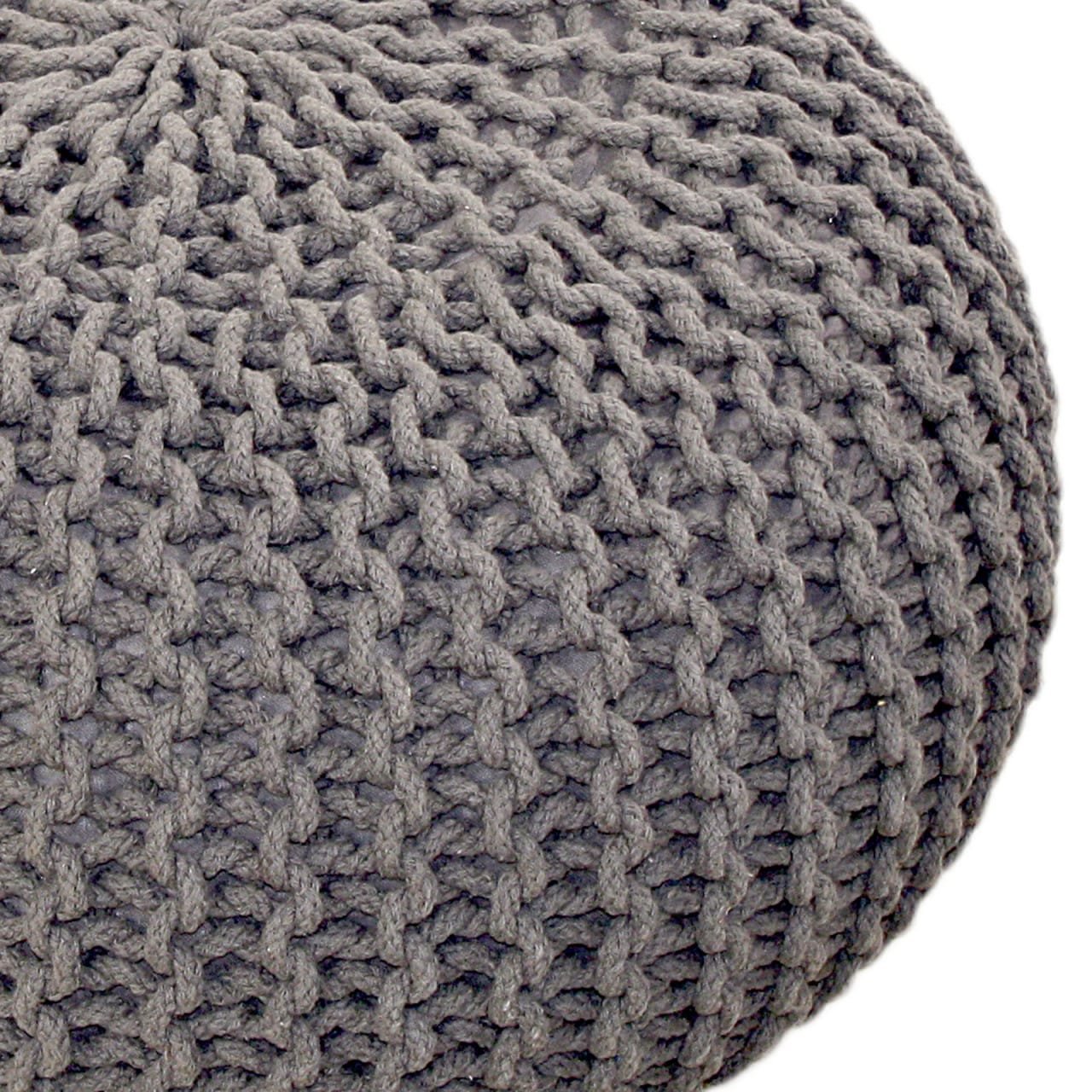 POUF 55 cm Knitting Stool golv kudde hållbar grå 4 POUF 55 cm Knitting Stool golv kudde hållbar grå - Bild 4