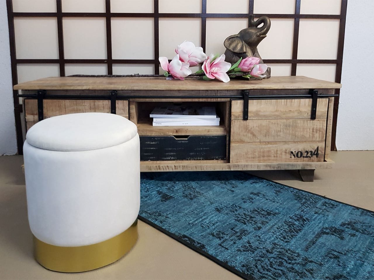 Sammetspall Decoration Stool med lagringsutrymme 4 Sammetspall Decoration Stool med lagringsutrymme - Bild 4