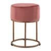Färgad sätepall med pouf och järnramguld för modern inredning.