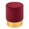 Bordeaux sammetspall med guldbas, modern och elegant design.