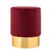 Bordeaux sammetspall med guldbas, elegant och modern design.