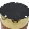 Valstolstolstol Pouf i sammet med guldfinish, diameter 32 cm.
