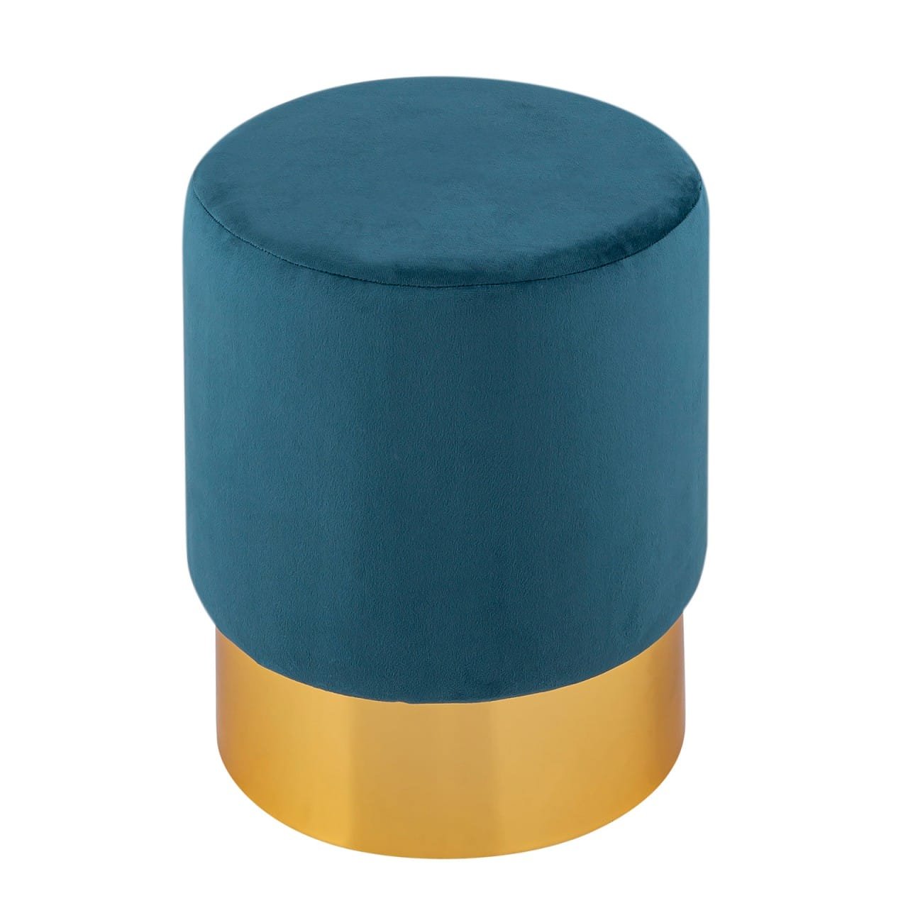 Sammetspall Ø 31 H 43 cm Stool Seat Pouf Velor Stool- emerald 1 Sammetspall - emerald