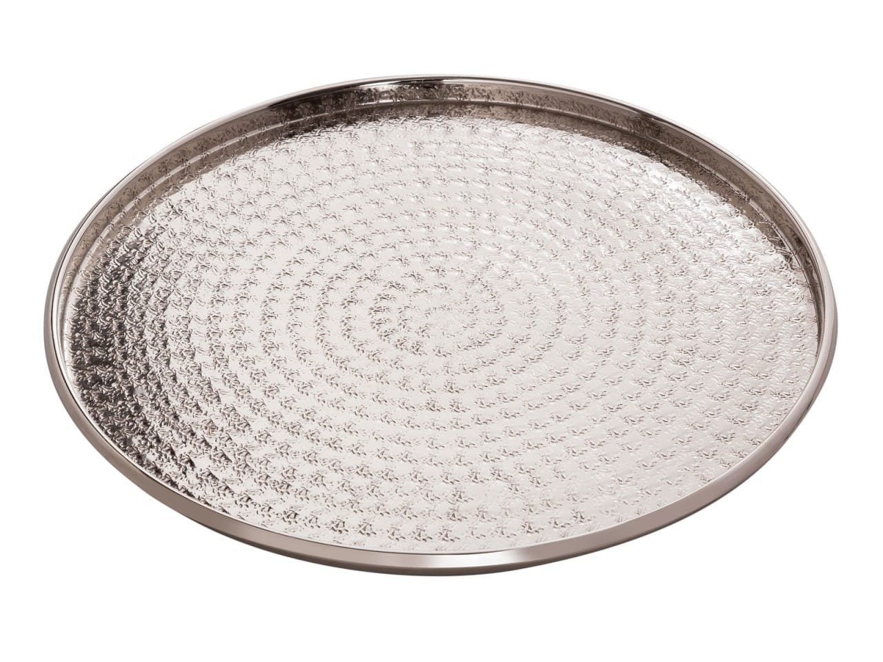 Dekorativ bricka Ø 40 cm runt Silver Candlelight bricka 1 Dekorbricka rund silver