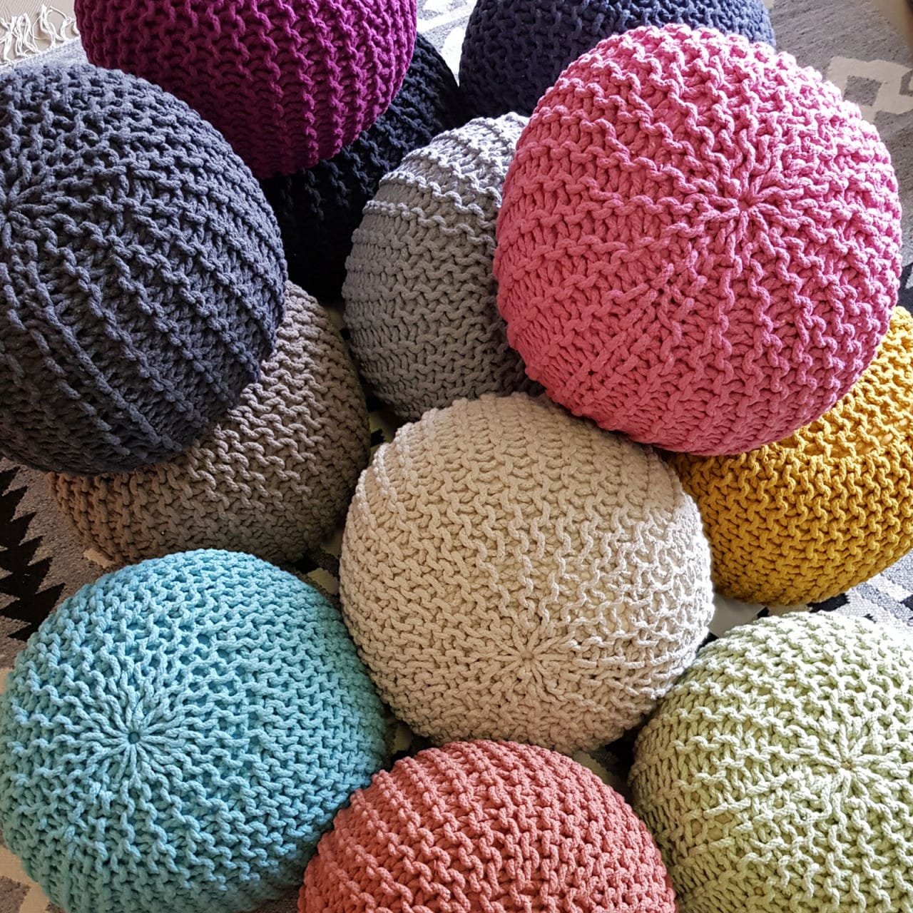 Stickpall pouf Ø 45 cm sittplats puffstol stickgolv kudde 5 Stickpall pouf Ø 45 cm sittplats puffstol stickgolv kudde - Bild 5