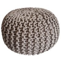 Stickad pall Puff - beige