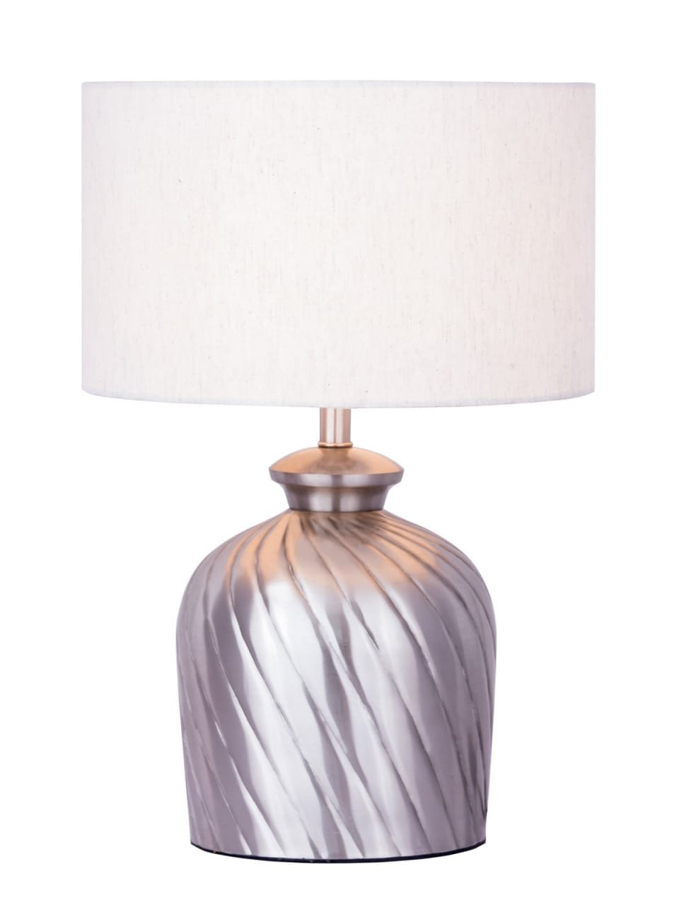 Bordslampa sänglampa Ø 30 x h 52 cm metall bas silver 2 Bordslampa sänglampa Ø 30 x h 52 cm metall bas silver - Bild 2