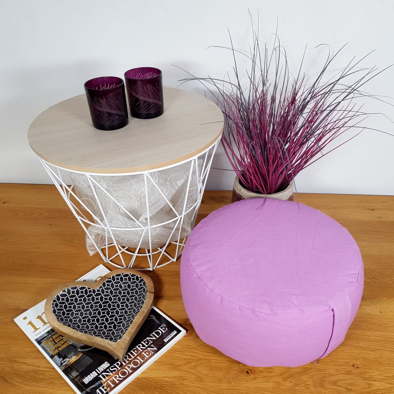 Yoga kuddar golv kudde lotus runt h 16 x Ø 31 cm tvättbart rosa 5 Yoga kuddar golv kudde lotus runt h 16 x Ø 31 cm tvättbart rosa - Bild 5