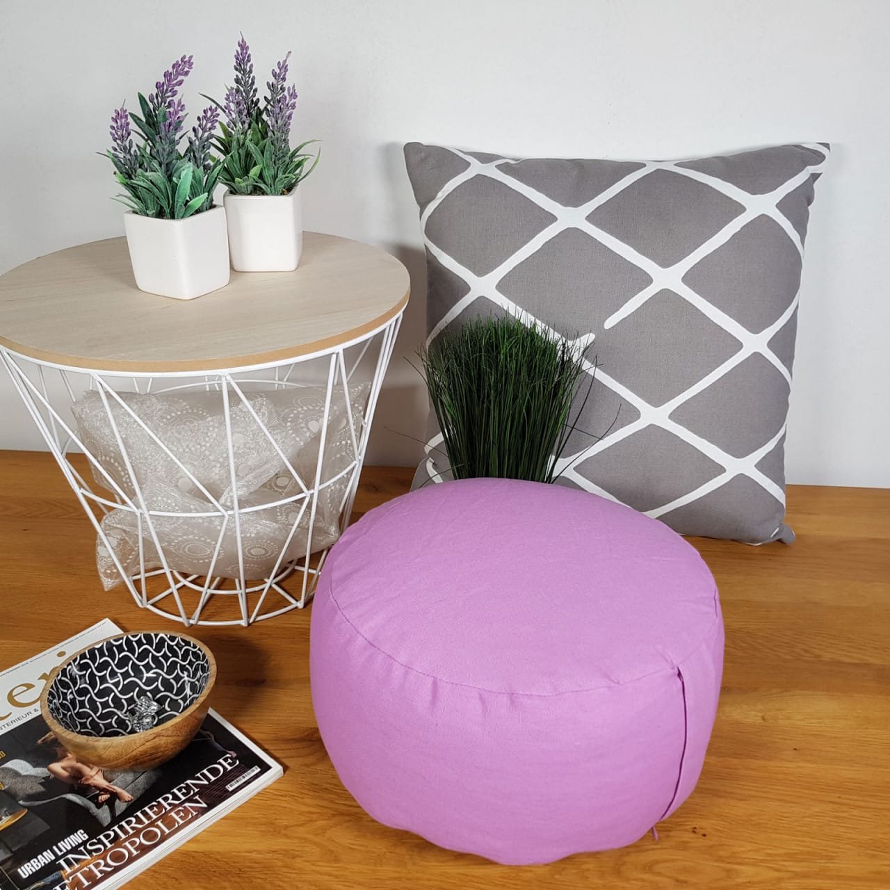 Yoga kuddar golv kudde lotus runt h 16 x Ø 31 cm tvättbart rosa 4 Yoga kuddar golv kudde lotus runt h 16 x Ø 31 cm tvättbart rosa - Bild 4