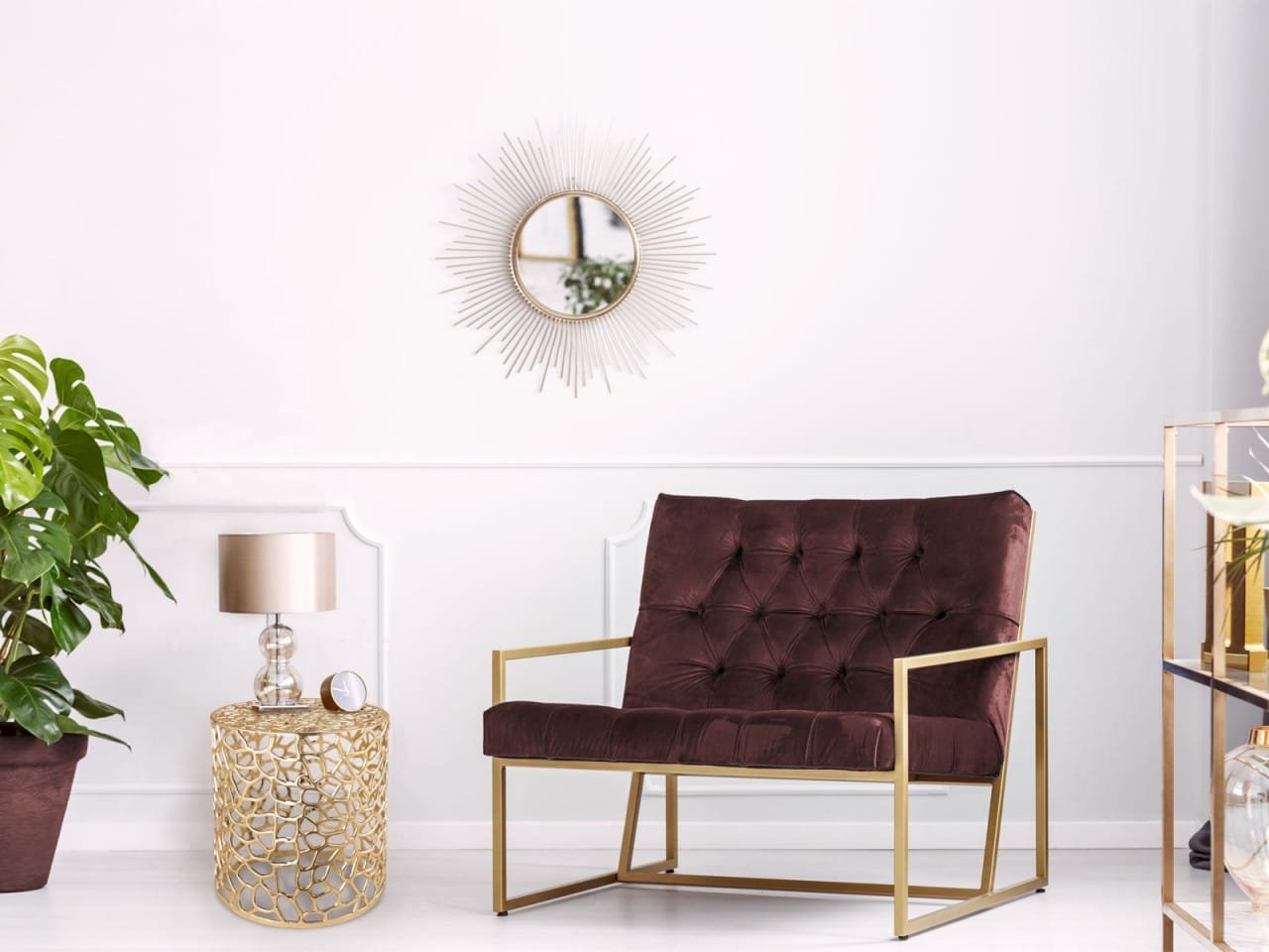 Sidobord Ø 40 x 46 cm rund silver eller guld aluminium koralldesign 3 Sidobord Ø 40 x 46 cm rund silver eller guld aluminium koralldesign - Bild 3