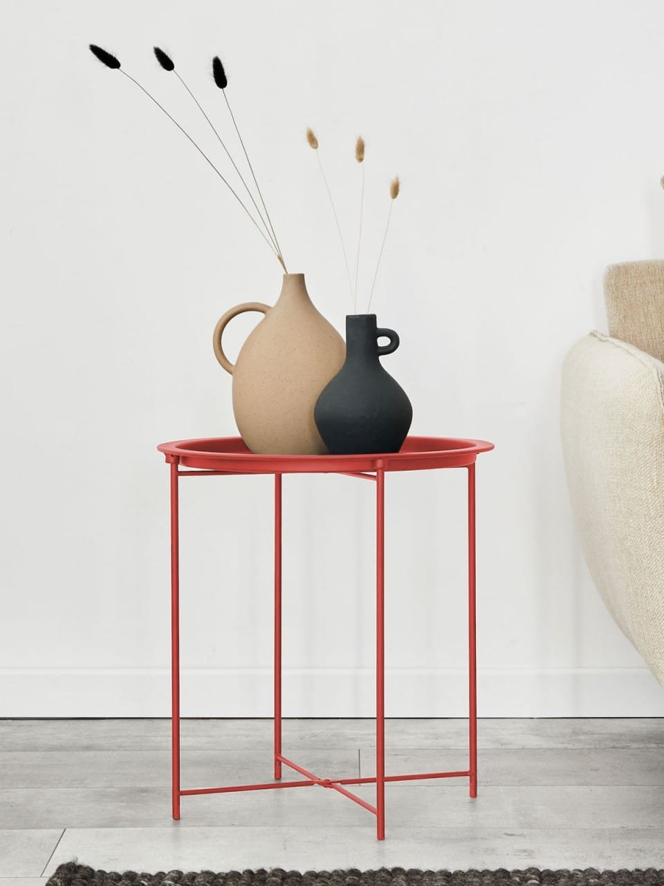 Sidobord Trädgårdsbord runt alberta metall liten - chili 1 Sidobord - chili color