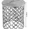 Runt metallbord Kairo i guldfärgat aluminium med orientaliskt mönster.