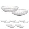 Set med 12 metallbrödkorgar i svart, Ø 28 x 7 cm, perfekt för frukt och bröd.