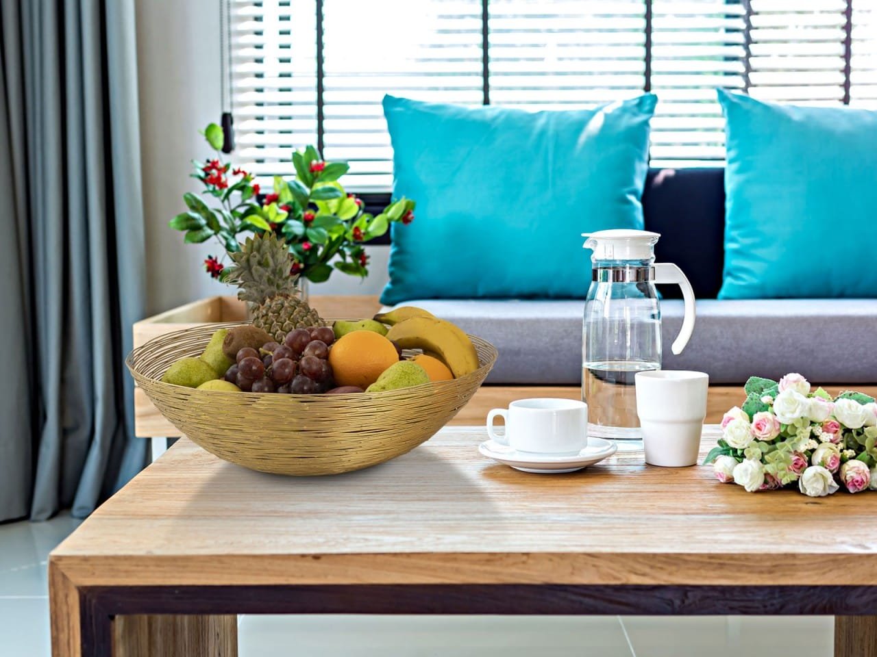 Fruktskål Ø 40 cm h 13 cm Brödkorg trådstruktur 5 Fruktskål Ø 40 cm h 13 cm Brödkorg trådstruktur - Bild 5