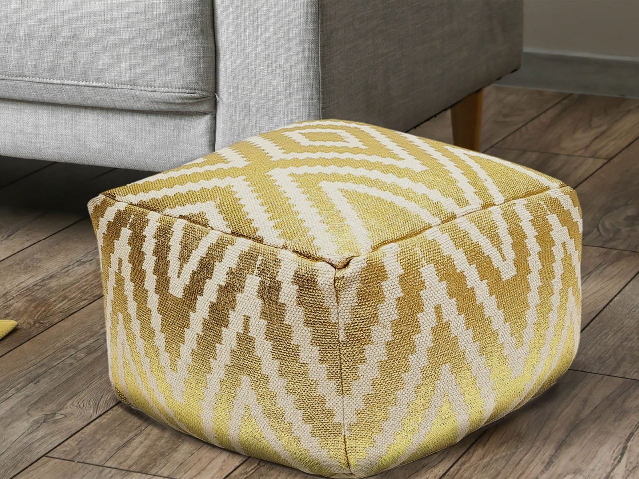 Seat Dice Foot Palls 55x37x55 CM POUF Gul 1 Sittkub- Gul