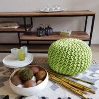 Stickpall pouf Ø 45 cm puffstol golv kudde höjd 30 cm- grön 5 Stickpall pouf Ø 45 cm puffstol golv kudde höjd 30 cm- grön - Bild 5
