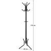 Svart metall klädhängare med 12 krokar och 176 cm höjd.