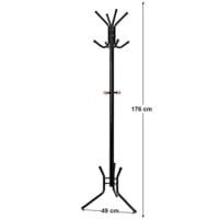 Songmics Snygg metall klädhängare Stativ hängare 12 krokar 176 CM Svart - Bild 4