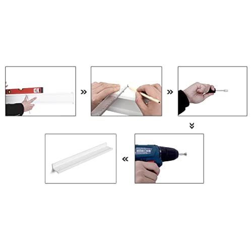 Songmics flytande hyllor uppsättning av 2, vägghyllor avsätts, vit 7 Songmics flytande hyllor uppsättning av 2, vägghyllor avsätts, vit - Bild 7