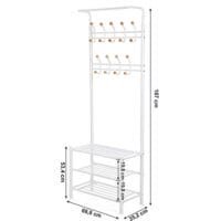Songmics 187 cm hög metall hallträd, entréorganisatör, klädhängare, kräm 6 Songmics 187 cm hög metall hallträd, entréorganisatör, klädhängare, kräm - Bild 6