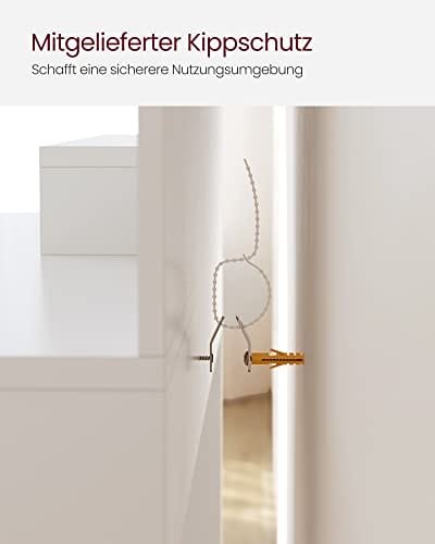 Vasagle toalettbord, sminkbord, fåfängbord med spegel, 1 låda, 2 hyllor, vit 6 Vasagle toalettbord, sminkbord, fåfängbord med spegel, 1 låda, 2 hyllor, vit - Bild 6