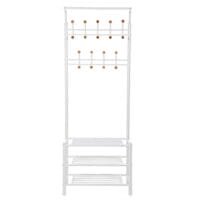 Songmics 187 cm hög metall hallträd, entréorganisatör, klädhängare, kräm 5 Songmics 187 cm hög metall hallträd, entréorganisatör, klädhängare, kräm - Bild 5