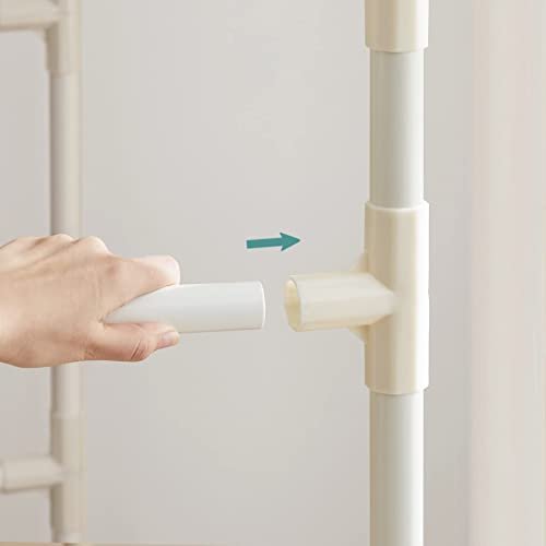 Metal Coat Rack med 2 Klädskenor Och 1 Hylla, Håller Upp Till 70 Kg, Lätt Att Montera, Vit 6 Metal Coat Rack med 2 Klädskenor Och 1 Hylla, Håller Upp Till 70 Kg, Lätt Att Montera, Vit - Bild 6