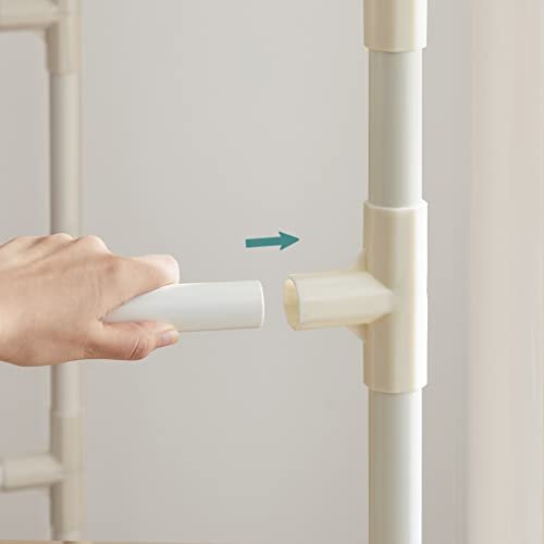 Songmics klädstativ, metallkläder står med 2 hängande skenor och 2 förvaringshyllor, Vit 6 Songmics klädstativ, metallkläder står med 2 hängande skenor och 2 förvaringshyllor, Vit - Bild 6