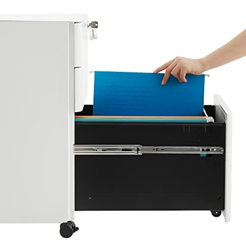 SONGMICS Mobilt Arkivskåp, Kontorsskåp med hjul och lås, Vit 7 SONGMICS Mobilt Arkivskåp, Kontorsskåp med hjul och lås, Vit - Bild 7