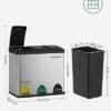 Soptunna och återvinningskärl för hushåll, 45-liter kapacitet, modern design.