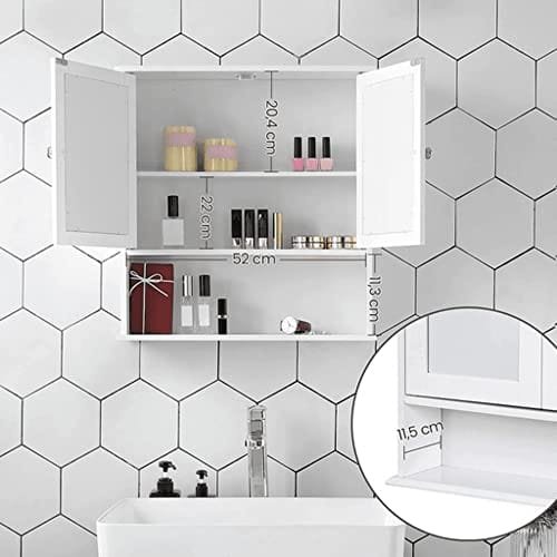 Vasagle dubbel spegel dörrar badrumsskåp, väggskåp, förvaringsskåp, vit 4 Vasagle dubbel spegel dörrar badrumsskåp, väggskåp, förvaringsskåp, vit - Bild 4