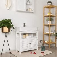 Vasagle Vanity Unit utan handfat Massor av lagringsutrymme Badrumsskåp Vit 6 Vasagle Vanity Unit utan handfat Massor av lagringsutrymme Badrumsskåp Vit - Bild 6