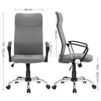 SONGMICS Kontorsstol, ergonomisk snurrstol Vadderad sits, grå 7 SONGMICS Kontorsstol, ergonomisk snurrstol Vadderad sits, grå - Bild 7