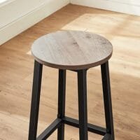 Uppsättning Av 2 Barstolar Kökstolar med Robust Stålram Höjd 65 Cm Rund Enkel Montering Industriell Stil Greige-svart 7 Uppsättning Av 2 Barstolar Kökstolar med Robust Stålram Höjd 65 Cm Rund Enkel Montering Industriell Stil Greige-svart - Bild 7