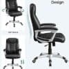 Svart kontorsstol med ergonomisk design och justerbar höjd.