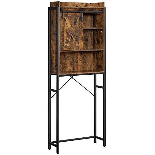 VASAGLE övertoalettförvaring, förvaringsställ för badrum, för tvättmaskin, rustik brun 1 förvaringsställ