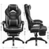 Ergonomisk gaming- och kontorsstol med justerbart nackstöd och ländryggstöd.