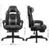 Svart och grå gamingstol med ergonomisk design och justerbar funktion.
