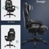 Ergonomisk gamingstol med justerbar höjd och 360° svängfunktion.